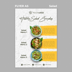 健康沙拉宣传单模板